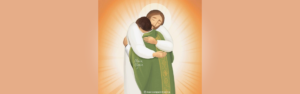 Jezus przytulający kapłana